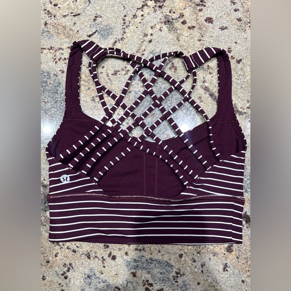 Lululemon Free to Be Bra *Wild Long Line
Parallel Stripe Dark Adobe White - Picture 5 of 5